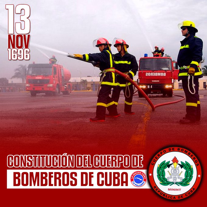 EsttOficial's tweet photo. 🚒Hoy 13 de noviembre toda #Cuba celebra el Día del Bombero Cubano, como un reconocimiento a esos hombres de extraordinario valor y entrega.
👏Lleguen desde la #ESTT nuestras más sinceras felicitaciones a todos esos profesionales de nuestra Isla. https://t.co/XoApeuFD9I