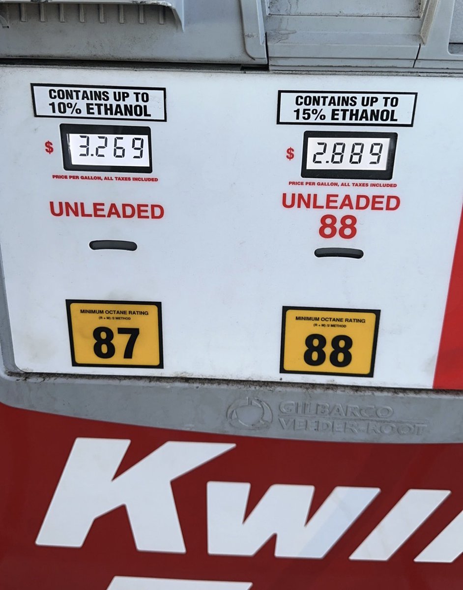 I saved 38 cents a gallon at the pump this morning with unleaded 88! Go get your E15! Happy Monday!