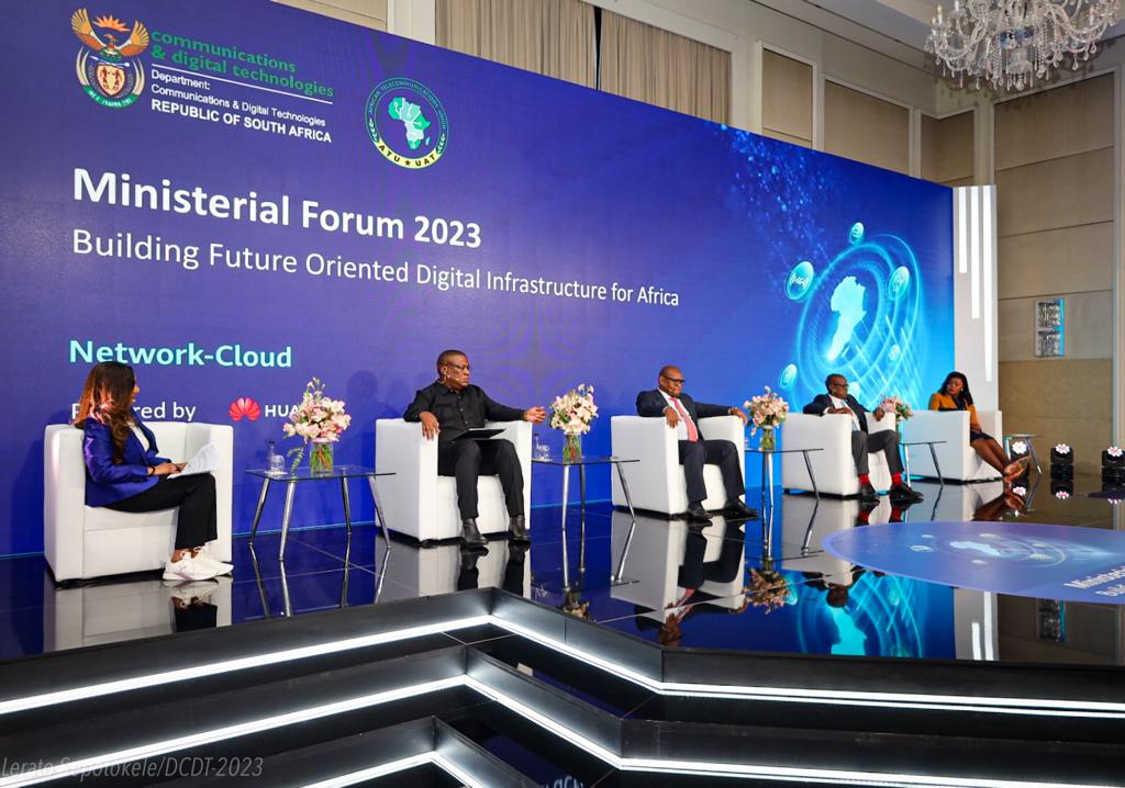 TateMavetera's tweet photo. Today I attended the Ministerial Forum on “Building a Future-Oriented, Intelligent Digital Infrastructure” in Cape Town.We were on a panel with fellow ministers from Tanzania (Hon Moses Nnauye), Botswana ( Hon Thulagano Segokgo) and South Africa’s Dep Min for Communications and Digital Technology (Hon Philly Maphulane). I said ...Africa can achieve its aspirations if we collaborate and work collectively. We should never act as if we are in competition. Let us not reinvent the wheel. While we are making efforts to build digital infrastructure and improve connectivity there is need for us to also look at models that make access to smart devices affordable. Good infrastructure and connectivity does not make sense if the populace have no devices to access digital solutions. We must also look at initiatives to develop the digital skills of all our people as our vision is to leave no one and no place behind. Disruptive technologies are a reality we cannot ignore and our best foot forward is to embrace these technologies by creating relevant policies and equipping our people with adequate digital skills to navigate the 4th Industrial Revolution.
