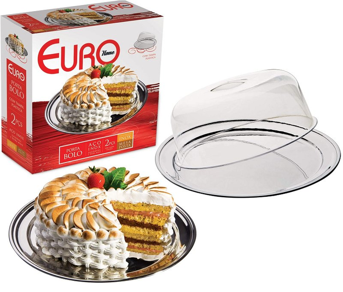 Porta Bolo 2 Peças, Euro, IN7198, Inox