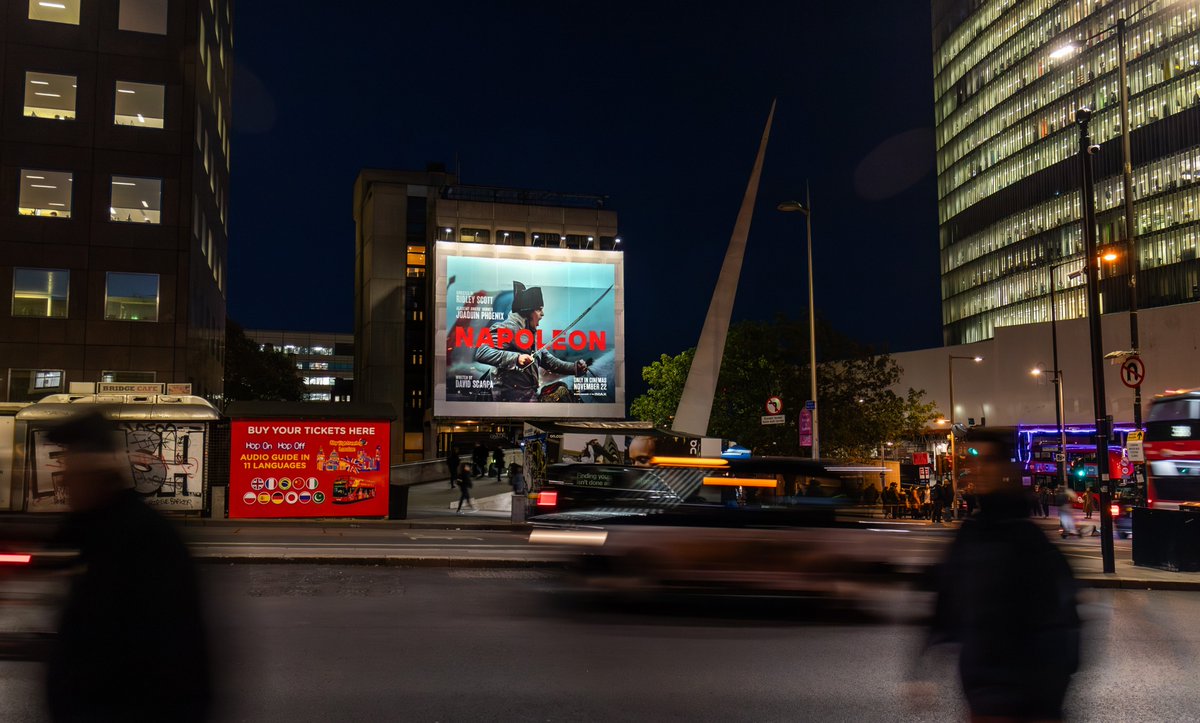 Academy Award-winner Joaquin Phoenix takes takes the crown. The #Napoleon trailer is out now! In Cinemas and IMAX, from November 22nd 📽 ⚔

<a href="/TalonOOH/">Talon</a> <a href="/MGOMD/">MG OMD</a> <a href="/SonyPicturesUK/">Sony Pictures UK 🎬</a> 

#sonypictures #napoleon #ooh #oohadvertising #banners