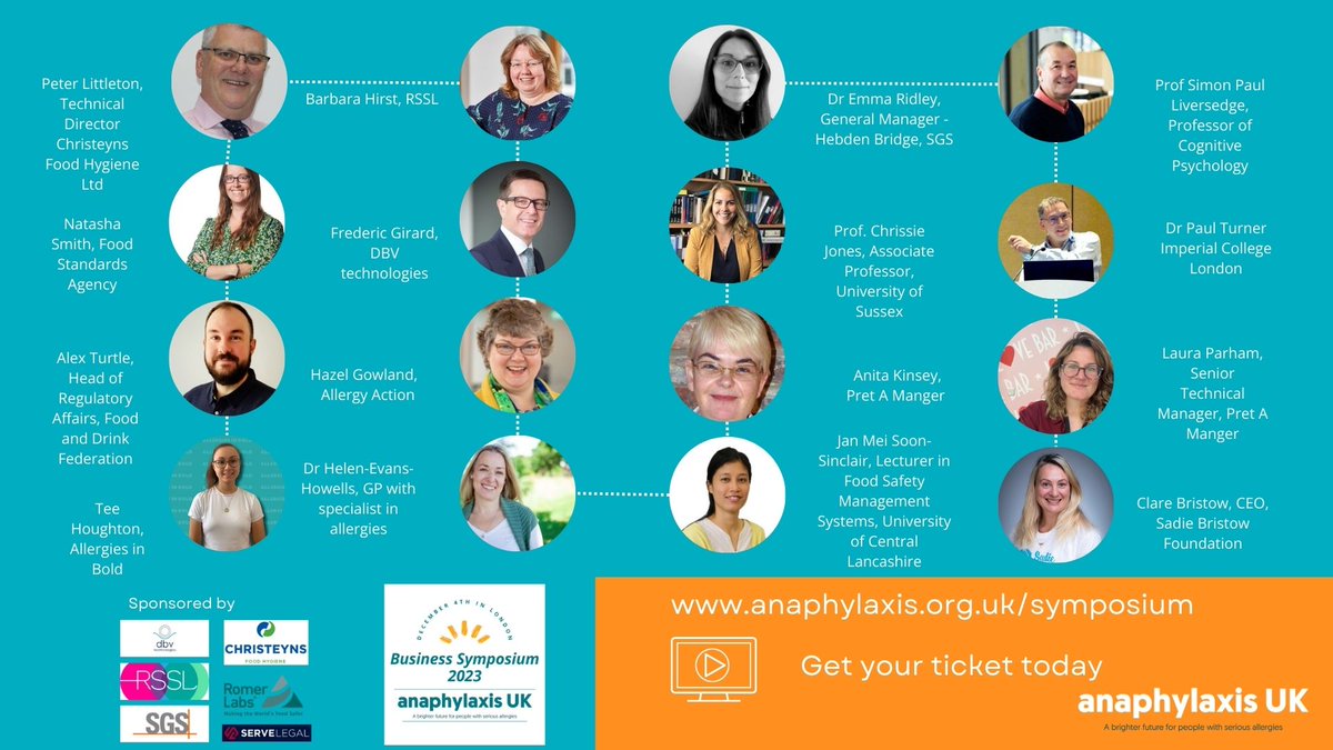 We've organised an amazing event next month, with a brilliant line-up of speakers on the programme. If you work in the food industry, from manufacturing, out of home food settings or supplier The Anaphylaxis UK Business Symposium is for you. December 4th London.