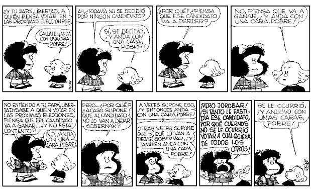 Mafalda, siempre Mafalda.

#Elecciones #Debate2023 #Balotaje2023 #dilema