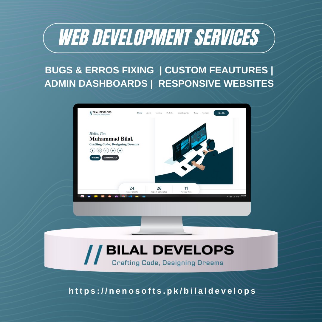 MuhammadBilel's tweet image. Unlocking digital potential, one project at a time.
I specialize in crafting seamless websites and powerful applications.
Check it out : fiverr.com/s/wrZAWq
Website : nenosofts.pk/bilaldevelops
#laravel #php_brandnew #phpdeveloper #webdeveloper #webdevelopment  #development
