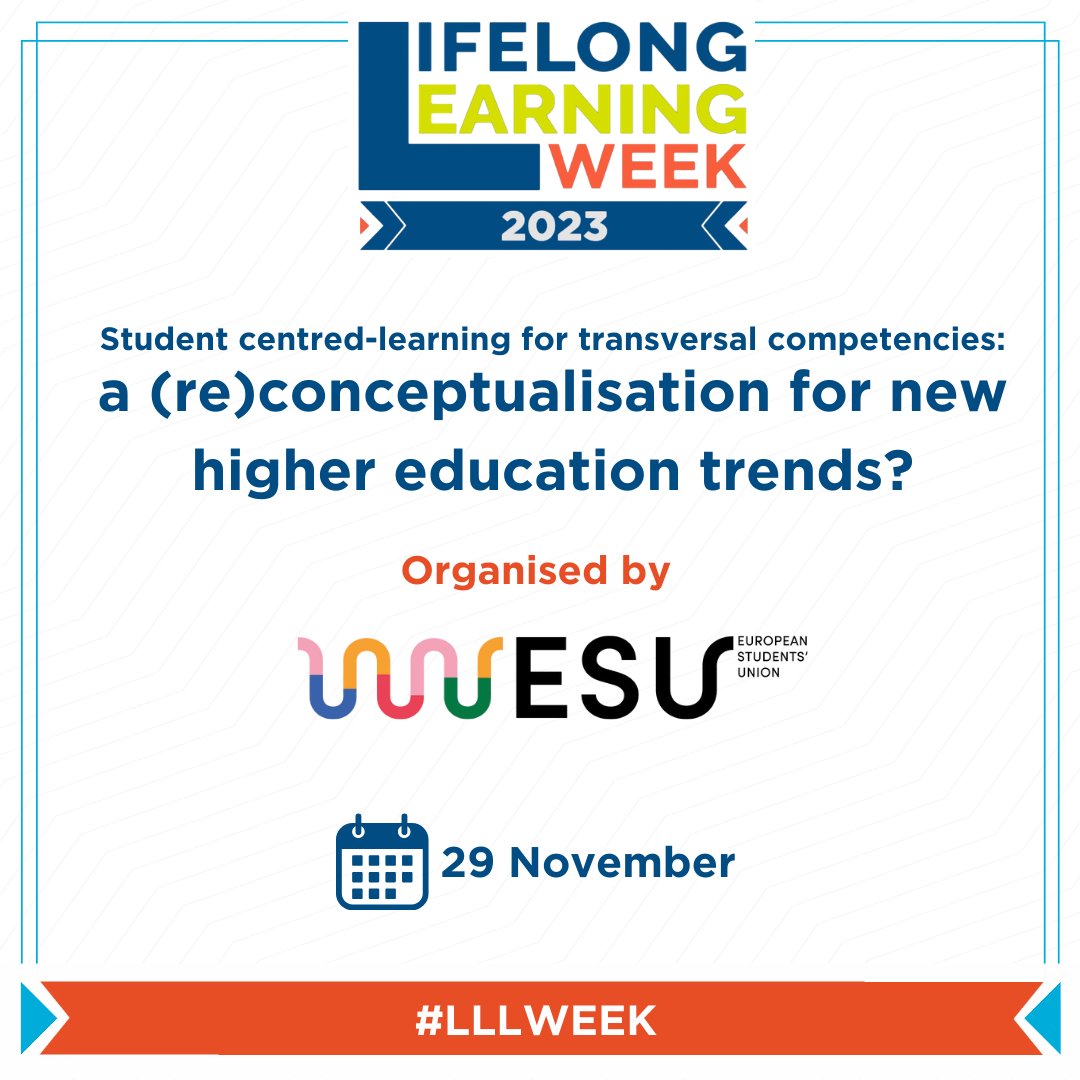ESUtwt's tweet photo. The #LLLWeek 2023 will discuss #KeyCompetences during +20 workshops on:
🗣️ democracy & participation
🌍 #skills development in Europe
🧠 critical thinking to counteract disinformation
👥 inclusion of children with disabilities
...and more!
🗓️Register: https://t.co/oRRQs5lGOv https://t.co/rGNWPDG7j0