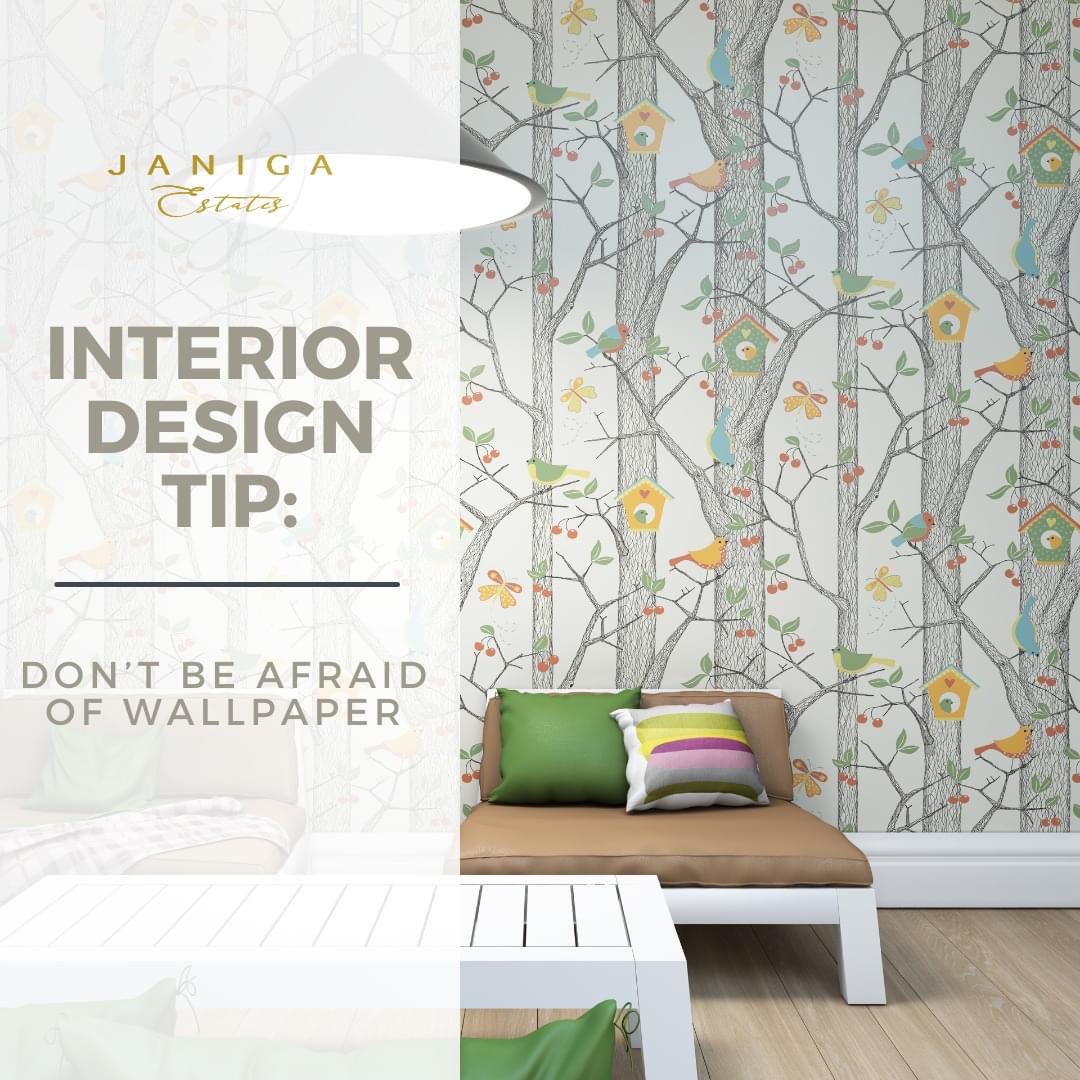 janigaestates's tweet photo. Gone are the old rules of decorating with wallpaper. Now, it's go big or go home! Don't be afraid to decorate a small space with wallpaper (think half bath) or even an entire room. The sky is the limit! Where have you used wallpaper in your home? #janigaestates #wallpaper https://t.co/uyyvP7HuzW