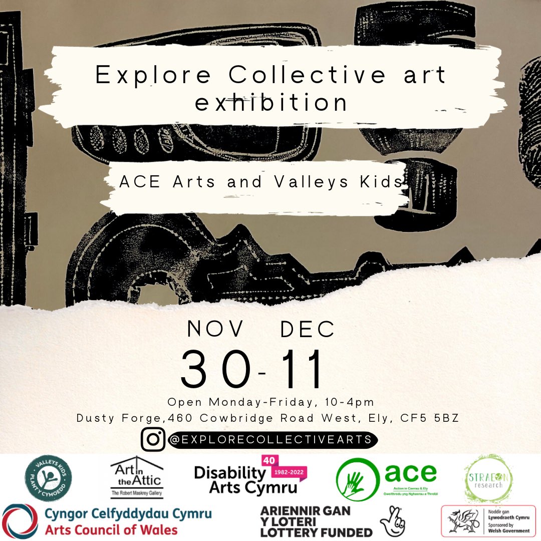 Our art exhibition opens on Thursday November 30th from 1.30-3.30pm at the Dusty Forge.
There will be lots of art on display and free tea and coffee☺️
We hope to see you there!

#ExploreCollectiveArts