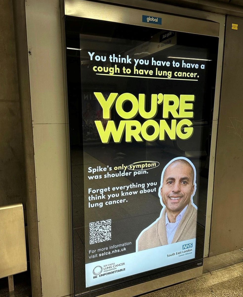 Made up to see our Be Unforgettable campaign at London Waterloo Station! #lungcancerawarenessmonth #lungcancer
