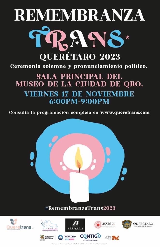 Rivka_Azatl's tweet photo. 📣 Participa en el pronunciamiento político de Queretrans el 17 de noviembre en el museo de la ciudad. Lee y enriquece el documento colectivo aquí: documento de Google. 📝
🔗https://t.co/xC5ff7VK8U
🏳️⚧️🏳️🌈 #Queretrans #PronunciamientoPolítico #17N #remembranzatrans2023 https://t.co/SMhPPGiGyE