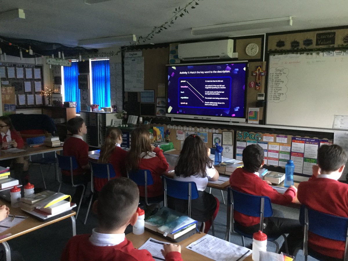StIgOssett's tweet image. Joining in with the BBC Teach Live Lesson for Anti-Bullying week in Class 5! #AntiBullyingWeek #itsnotbanter