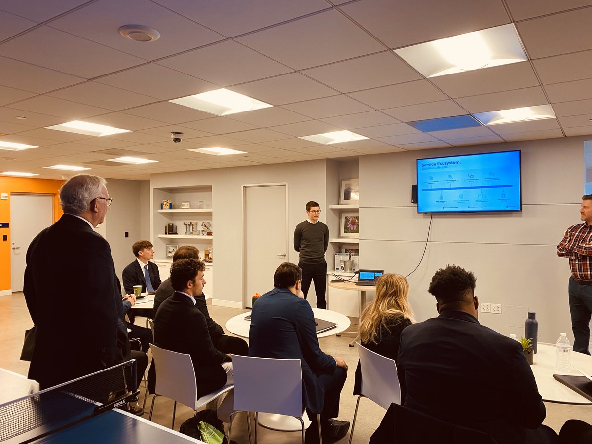 CUAMSB's tweet photo. On Thursday of Career Week, M.S.B. students visited Transperfect on the fourth day of Career Week. The cohort learned about Transperfect's major projects involving multi-lingual content management, translation, and interpretation services. #ThisIsCatholicU #WhyCatholicU https://t.co/Tr6UWsENQn