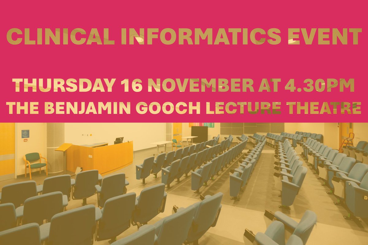 Join the NNUH Digital Health Team on Thursday 16 November in the @NNUH Benjamin Gooch Lecture Theatre for their latest Clinical Informatics Event. -> linkedin.com/events/clinica…