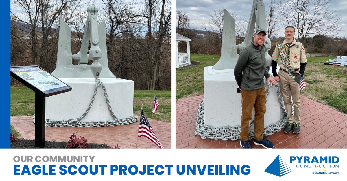 On Saturday, to commemorate Veteran’s Day, Life Scout Brandon Bellis unveiled his Eagle Scout Service Project, a nuclear attack submarine anchor display. We were honored to have worked with Brandon lending a hand with site work, concrete, and welding. Congratulations to Brandon!