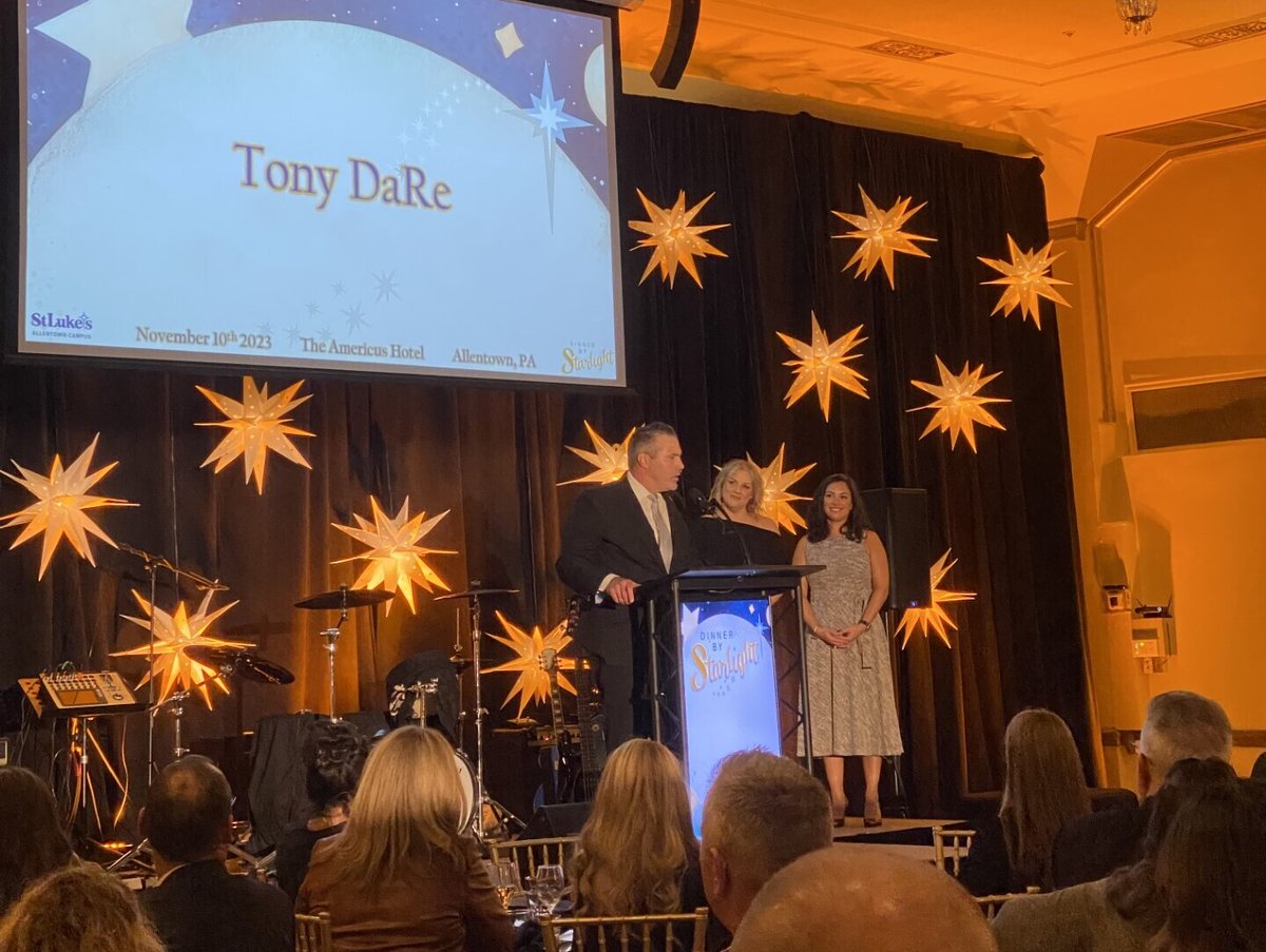 The @[86893638313][St. Luke's University Health Network] Dinner by Starlight, held on Friday, was such an amazing event! Proceeds from this year's event are benefitting a new OB operating room in the Women &amp; Babies tower at the St. Luke's Allentown Campus.