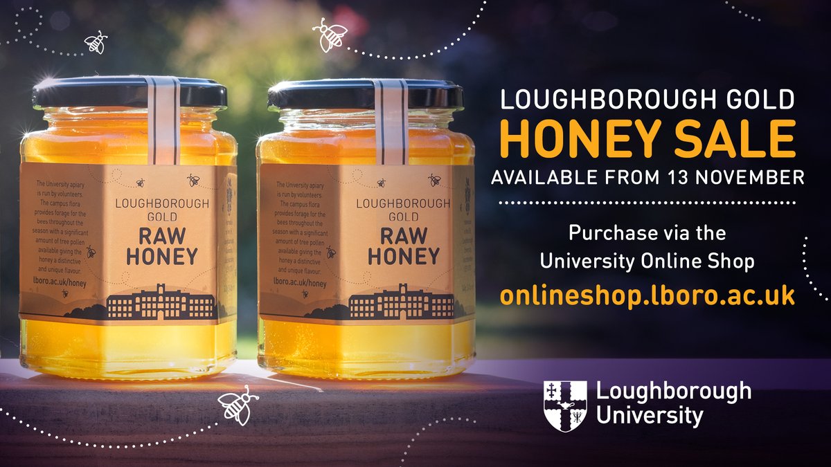 Jars of our Loughborough Gold honey are now available to buy! 🍯 This year marks 10 years of Loughborough Gold and has been one of the most productive yet, resulting in a bumper harvest of honey. Buy yours here ➡️ lboro.uk/3SDfsny @SustainLboro