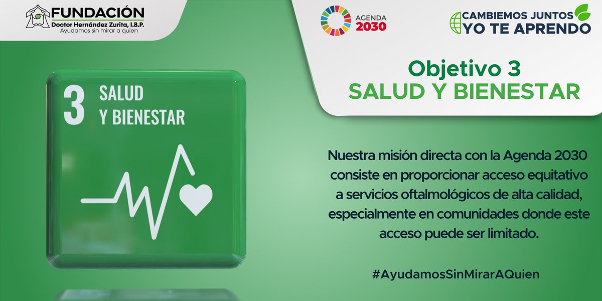 La Fundación Doctor Hernández Zurita desempeña un papel fundamental en la realización del Objetivo de Desarrollo Sostenible número tres, centrándose en abordar problemas de salud visual.
#FDHZ #AyudamosSinMirarAQuien #ODS #Agenda2030 #Objetivo3 #CambiemosJuntosYoTeAprendo