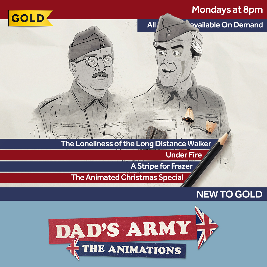 #DadsArmy: The Animations continue tonight at 8pm on Gold with 'Under Fire' but DON'T PANIC because you can watch all episodes whenever you want On Demand!