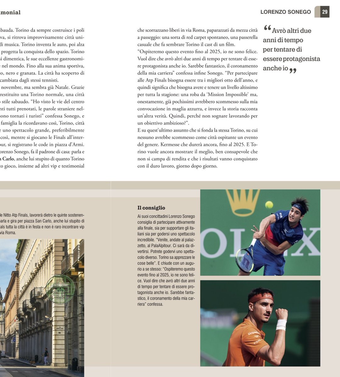 Guide_Rep's tweet image. In edicola la Guida “Piemonte, i tesori Unesco” in partnership con
@intesasanpaolo
. In occasione delle #NittoAtpFinals2023 ospitate a #Torino la guida dedica un’ampia sezione al grande evento con interviste al presidente #Gaudenzi e ai campioni #Sinner e #Sonego.