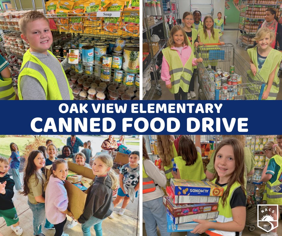 NWAllenSchoolFW's tweet photo. Oak View Elementary had a canned food drive that was organized by the student council members. They stayed after school to load the truck w/ the items the school collected &amp; traveled to the Food Bank to place items on the shelves.

Great job, Oak View!

#oakviewelementary
#NACS https://t.co/otN41XMiQD