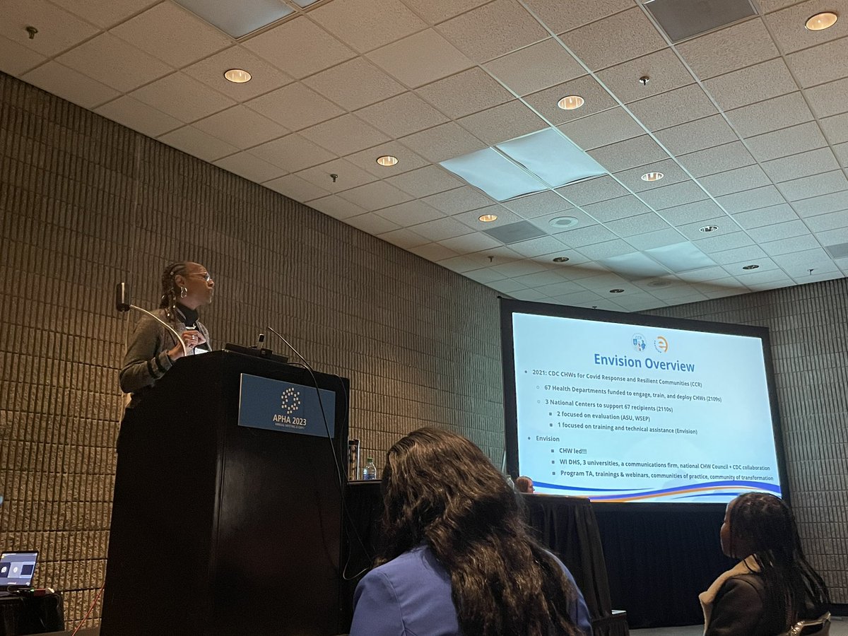 Lots of great updates from the Envision Equity team at today’s first #CHW #APHA2023 session including really great info on a #CHW financial sustainability toolkit! Thanks, Envision Equity!
