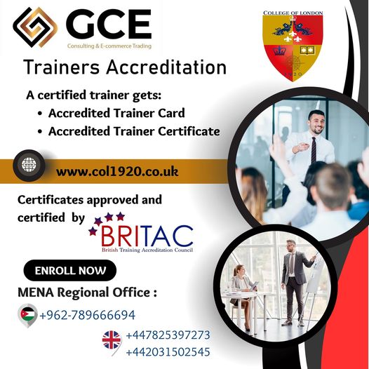 CollegeLondon1's tweet photo. 🎓🇬🇧 Unlock your potential as a certified trainer with the College of London! Gain hands-on experience, develop unique training methods, and earn your accreditation certificate. Contact us at 
 Mob: +962789666694. 

#LondonBritishCollege #CertifiedTrainer #TrainingExcellence https://t.co/GUbgmPgjWy