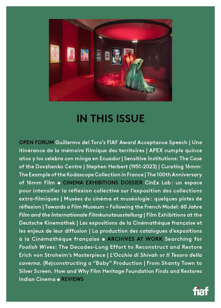 fiaf1938's tweet image. We are very pleased to inform you that the new issue of the Journal of Film Preservation (No. 109, November 2023) - the biggest in the JFP's 30-year history - is now accessible in electronic form for free.
tinyurl.com/JFP109