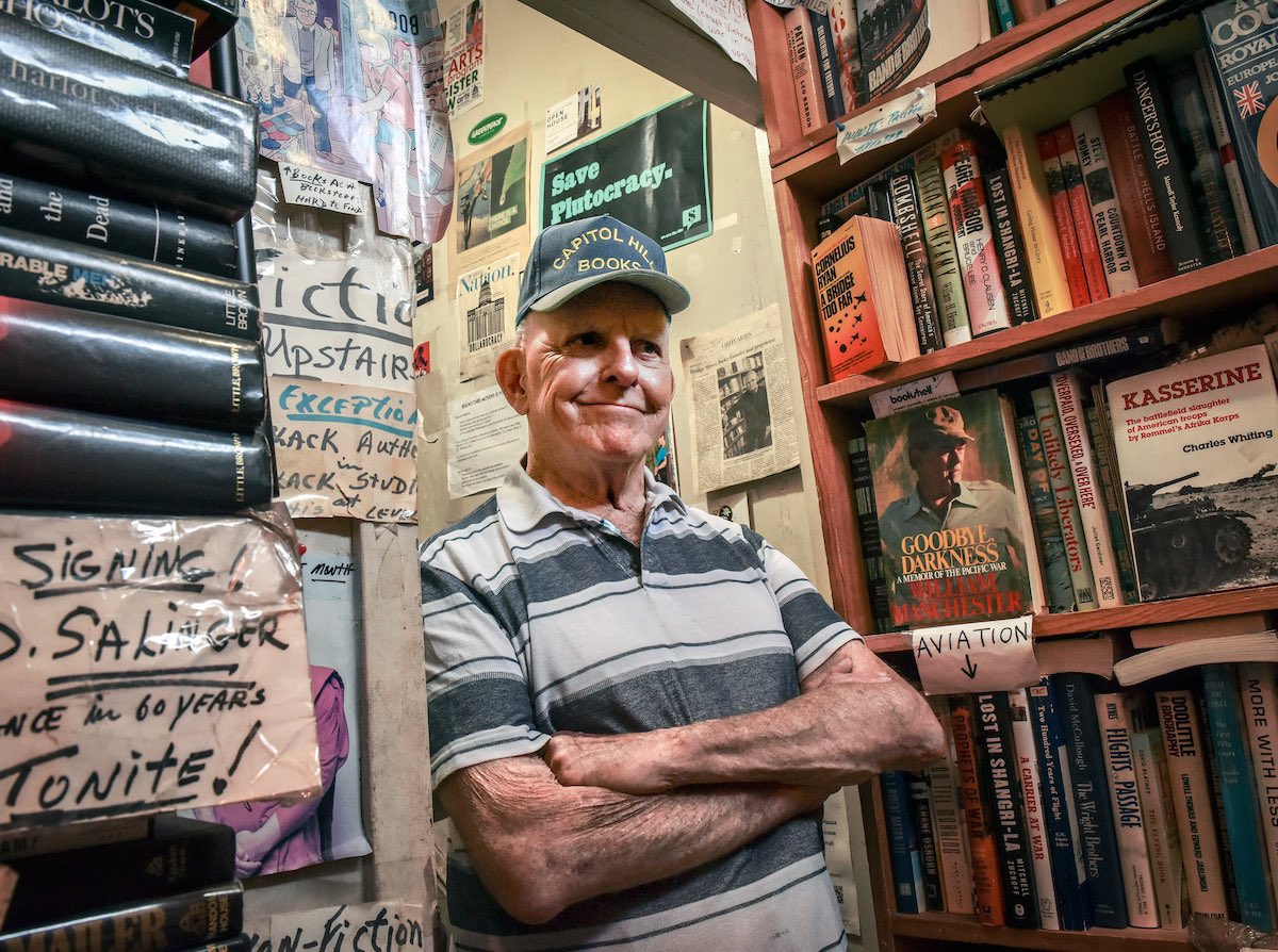 We are sad to share that Jim Toole, owner of Capitol Hill Books from 1995 - 2018, has passed away. Jim, AKA The Admiral, was still an active employee of Capitol Hill Books & will be dearly missed. He was one of a kind.