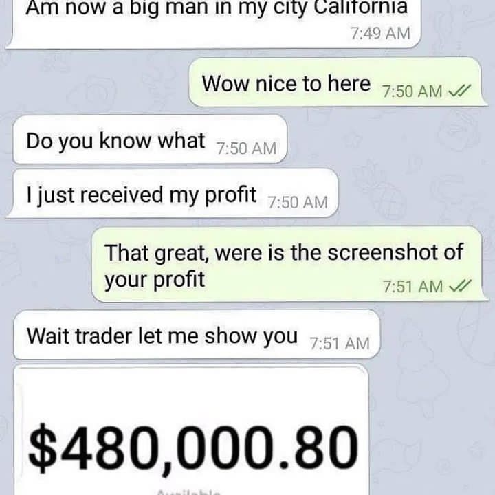 Congratulation to Mr Jackson on his first cashout, You can register for trading company and get traded for by a professional account manager and earn thousands of dollars within 7 days of trade. It's legit just register under a licensed trading company and get traded...