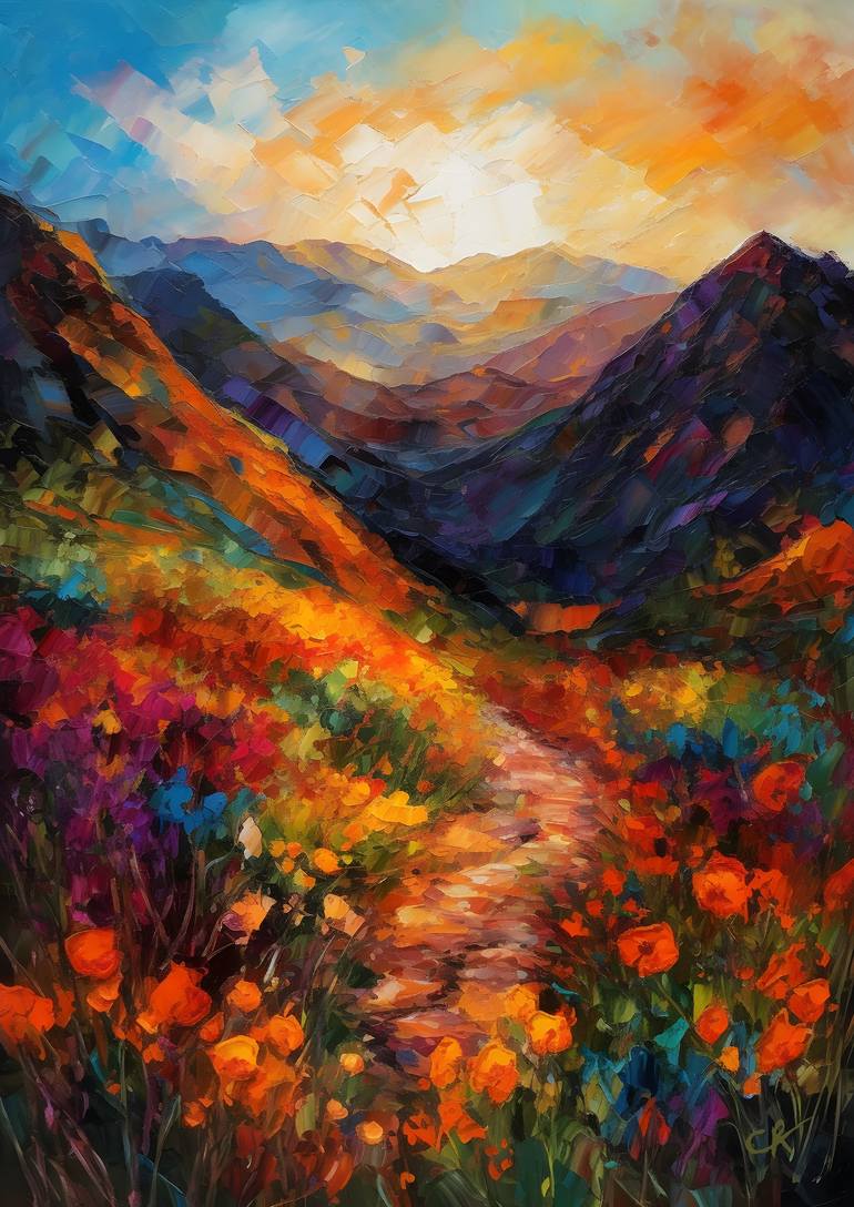 🎨 'Sunrise Serenade at Pikes Peak' 🌄 - an Impressionist masterpiece capturing the breathtaking beauty of a Colorado sunrise! 🌅 The vibrant colors, rugged mountain, and wildflowers create a mesmerizing scene. 🤩 

#NatureArt #ImpressionistPainting #PikesPeak #SunriseSerenity…