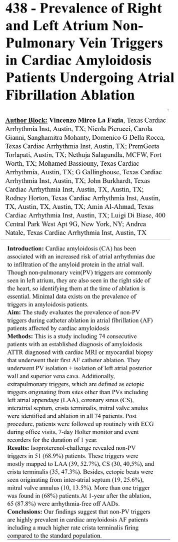 Vincenzo Mirco La Fazia (@vincenzomirco93) on Twitter photo As #AHA2023 is coming to an end, I am proud to share our latest research. On Sunday 12th :
<a href="/natale_md/">Andrea Natale MD</a> <a href="/LuigiDiBiaseMD/">Luigi Di Biase</a> <a href="/aalahmadmd/">Amin Al-Ahmad, MD</a> <a href="/MBassiounyMD/">Mohamed Bassiouny</a> <a href="/dogi84md/">Domenico Giovanni Della Rocca, MD</a> As #AHA2023 is coming to an end, I am proud to share our latest research. On Sunday 12th :
<a href="/natale_md/">Andrea Natale MD</a> <a href="/LuigiDiBiaseMD/">Luigi Di Biase</a> <a href="/aalahmadmd/">Amin Al-Ahmad, MD</a> <a href="/MBassiounyMD/">Mohamed Bassiouny</a> <a href="/dogi84md/">Domenico Giovanni Della Rocca, MD</a>