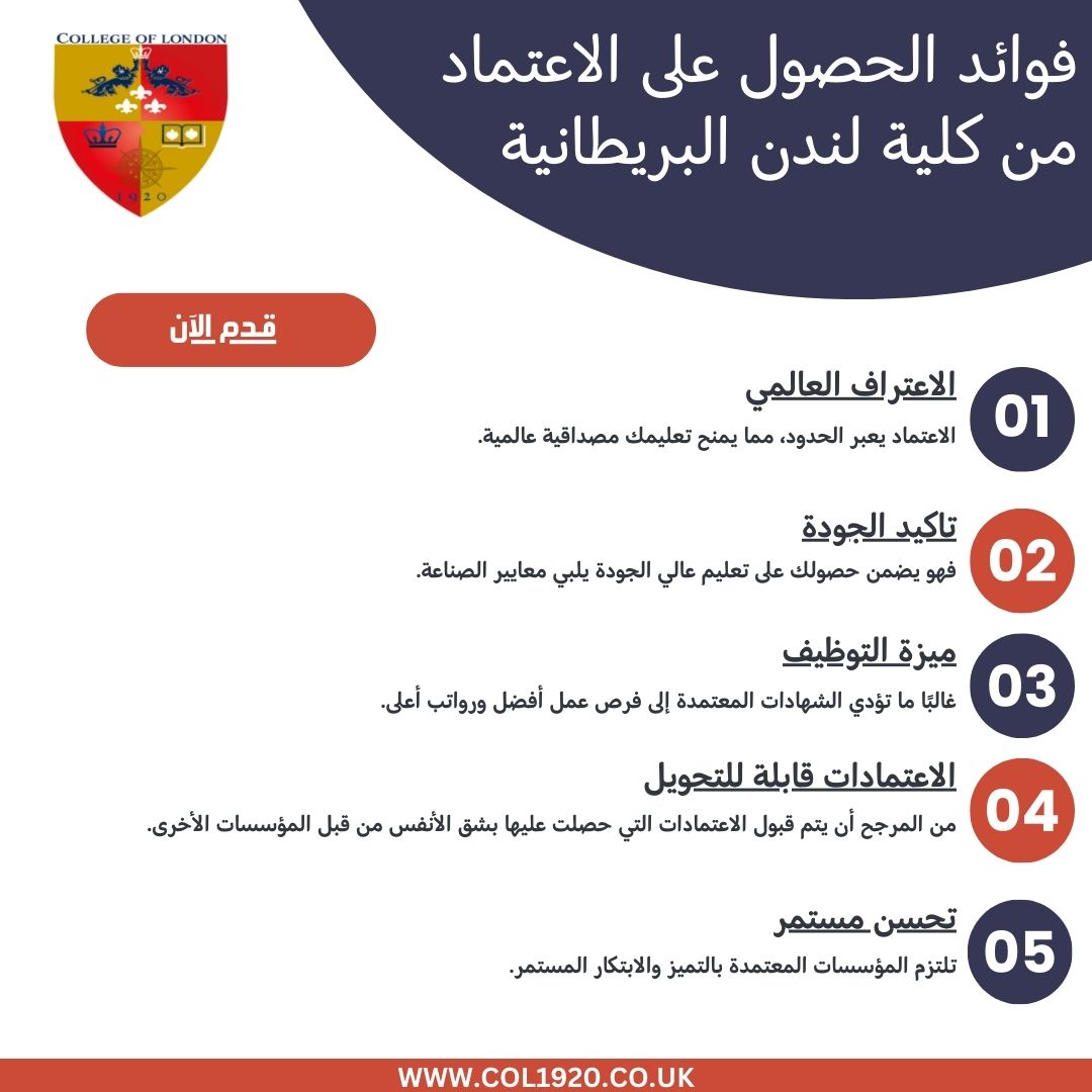 CollegeLondon1's tweet photo. الاعتماد ليس مجرد تسمية؛ إنها تغيير قواعد اللعبة. وإليك سبب أهميته:

🌐 الاعتراف العالمي: 
📚 ضمان الجودة
💼 ميزة التوظيف
🔄 الاعتمادات القابلة للتحويل
💡 التحسين المستمر
🤝 ثقة المجتمع

#كلية_لندن_البريطانية #التعليم_العالي #البحث_العلمي
 #الدعم_الأكاديمي #العلماء https://t.co/z0aS9BaNwx