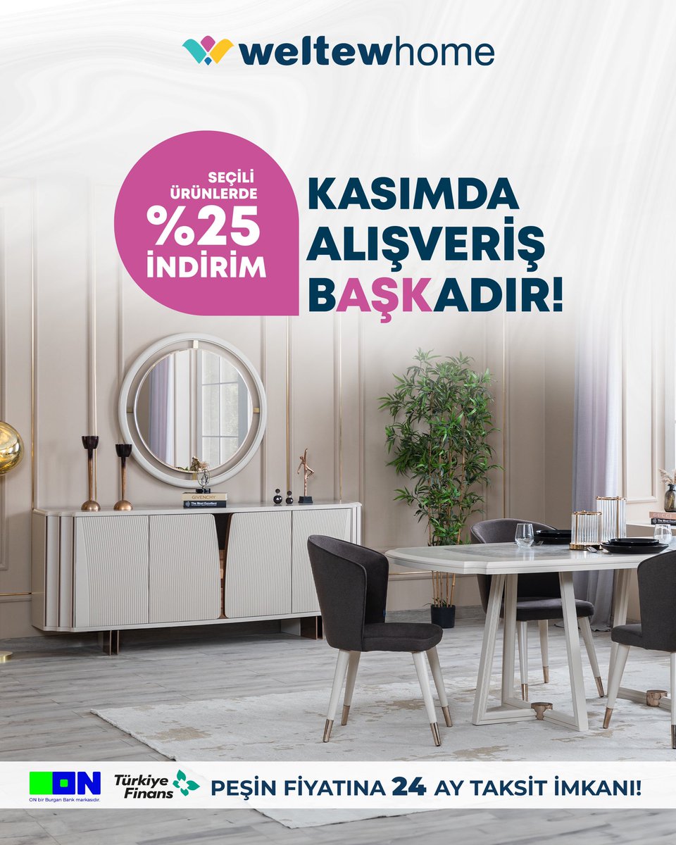WeltewHome's tweet photo. WELTEW HOME İLE KASIMDA ALIŞVERİŞ BİR BAŞKA!

01 Kasım-31 Aralık tarihleri arasında Weltew Home mağazaları ve https://t.co/vuVe9zjDEw’dan yapacağınız alışverişlerde, seçili ürünlerde %25 indirim fırsatı sizleri bekliyor. https://t.co/WQX8omBRbC
