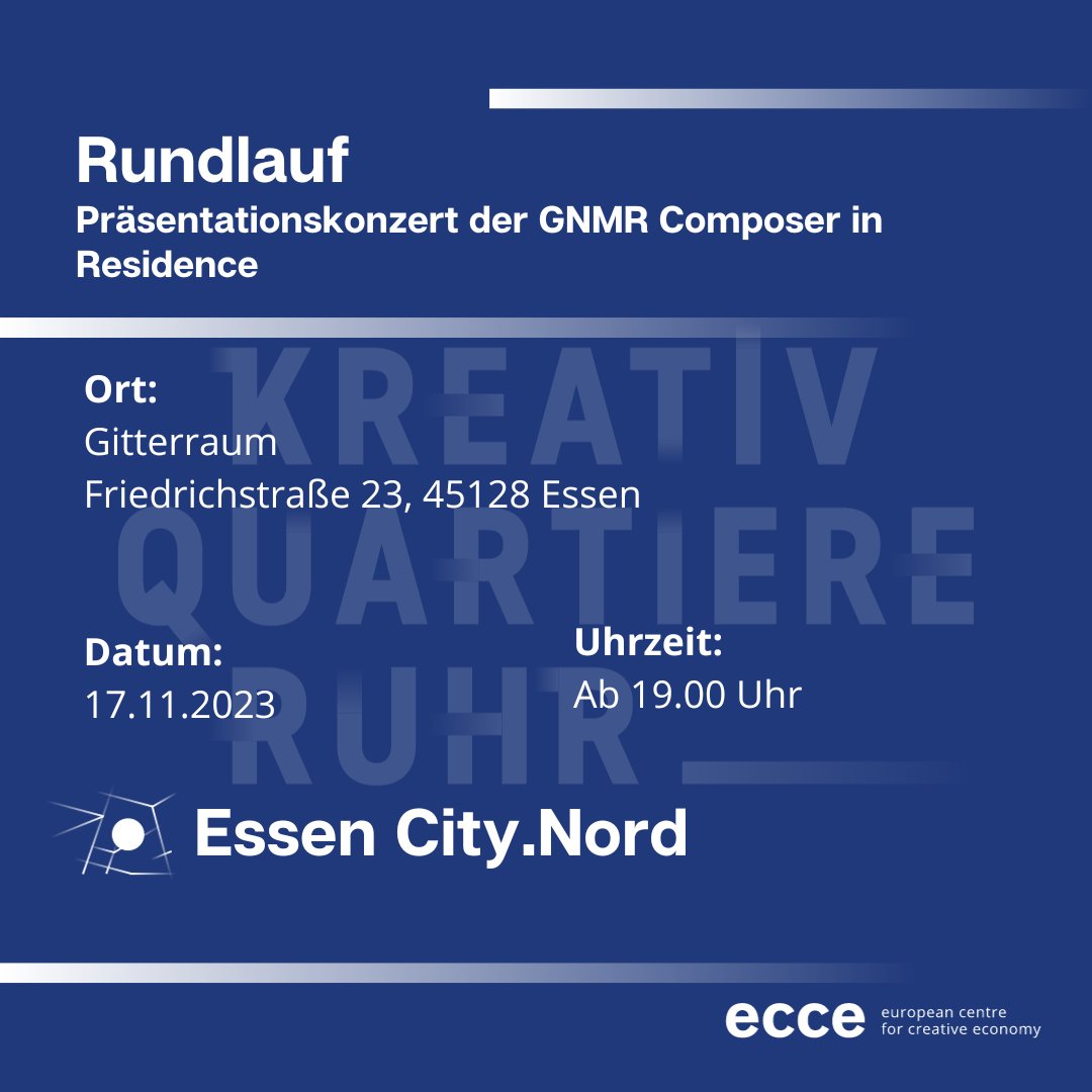 Drei Uraufführungen, drei Räume - Am 17. November entführt euch die Gesellschaft für Neue Musik Ruhr e.V.  in eine Welt voller klanglicher Entdeckungen! 🌐🎵

Mehr über die Veranstaltung erfahrt ihr hier 👉 kurzelinks.de/#vindu

Abb. © Hanna Fink