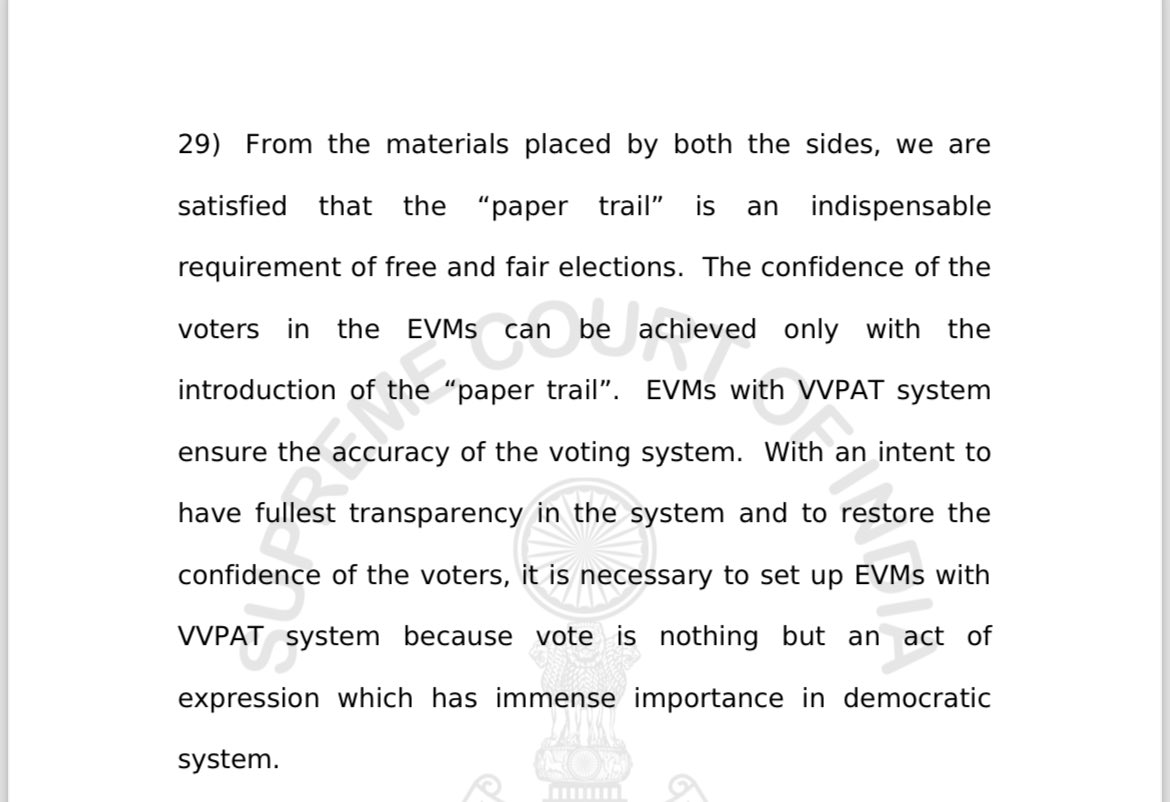 PratiharSurendr's tweet photo. #ProtestMarchOnECI
Subramanyam Vs ECI
SC Judgement Dt 8.10.2013
Para No 28,29
@SpokespersonECI @ECISVEEP https://t.co/G4zIecr3LA