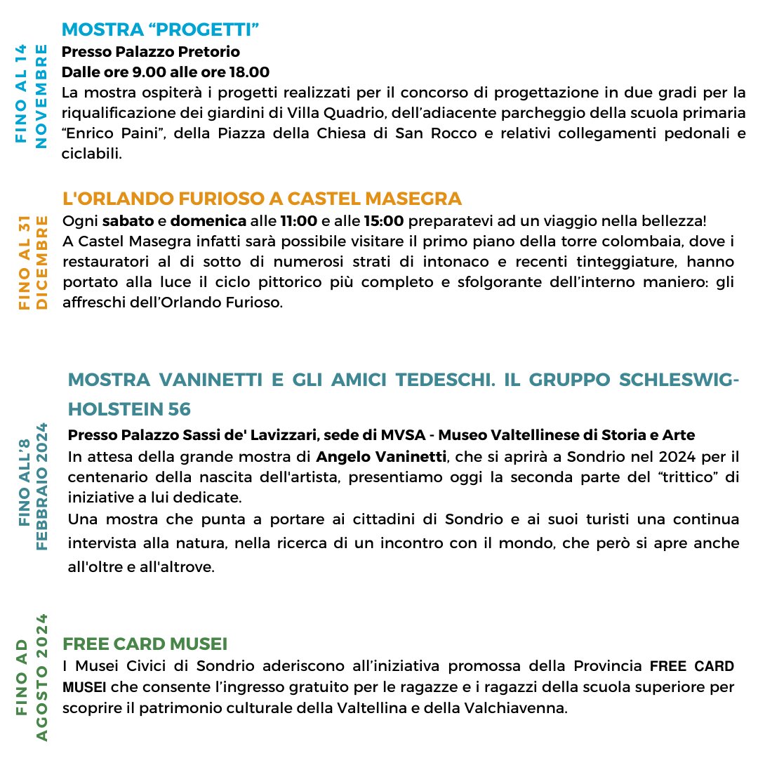 Non perdete gli eventi di questa settimana a Sondrio ⤵