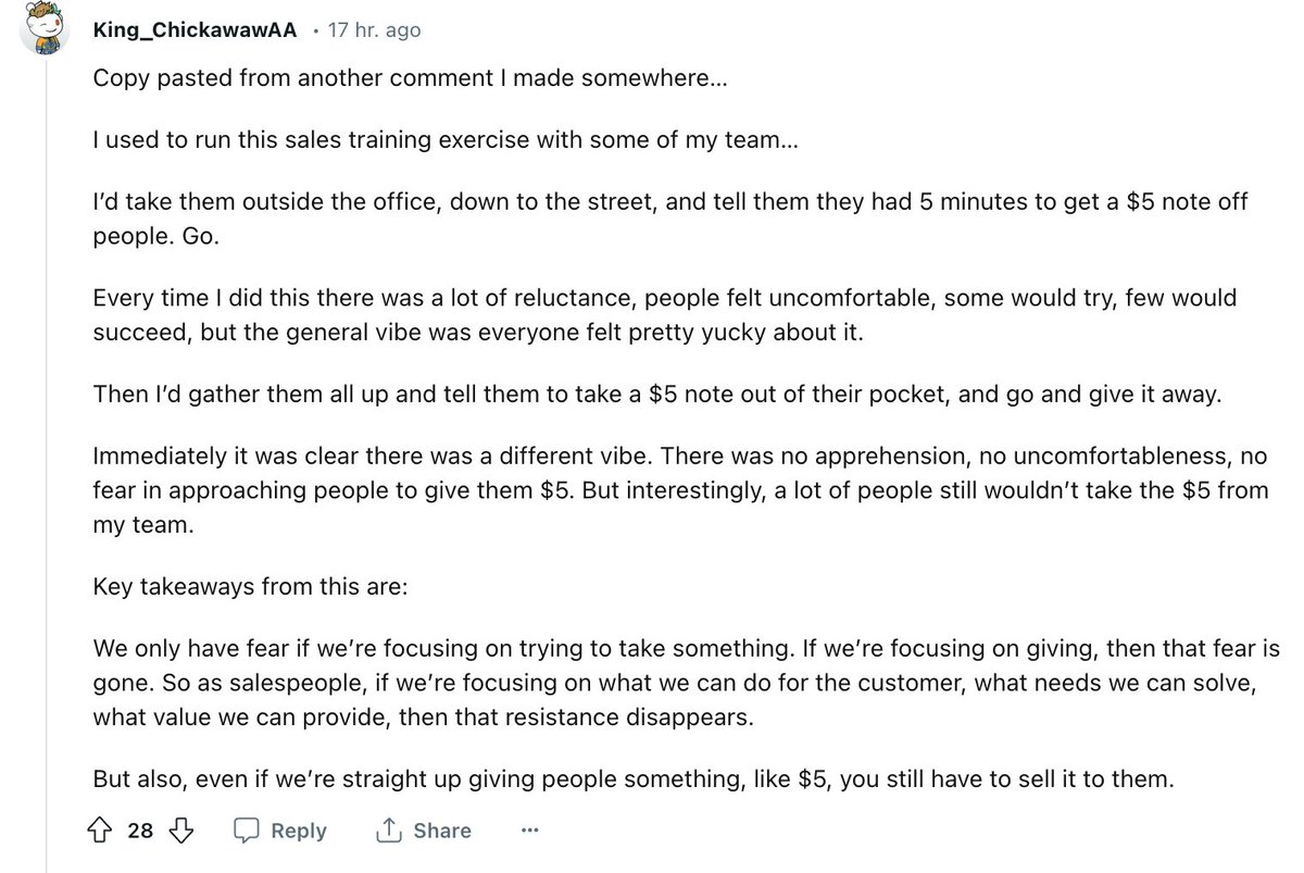 People.ai (@ppl_ai) on Twitter photo This week's r/sales <a href="/Reddit/">Reddit, Inc.</a> Roundup tackles a challenge that probably rings true for a lot of #sales pros: how to overcome sales call anxiety and stop procrastinating!
Some answers are helpful some funny. What would you add? This week's r/sales <a href="/Reddit/">Reddit, Inc.</a> Roundup tackles a challenge that probably rings true for a lot of #sales pros: how to overcome sales call anxiety and stop procrastinating!
Some answers are helpful some funny. What would you add?