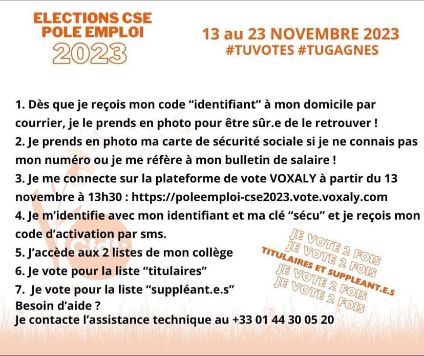 CfdtSego's tweet image. #ElectionsProfessoinnelles🗳️| Tu es agent @poleemploi_PDL ? Fais entendre ta voix, celle de la @CFDT ! 📣📣📣
Vote ORANGE, vote #CFDT !
#TUVOTES #TUGAGNES #PôleEmploi
