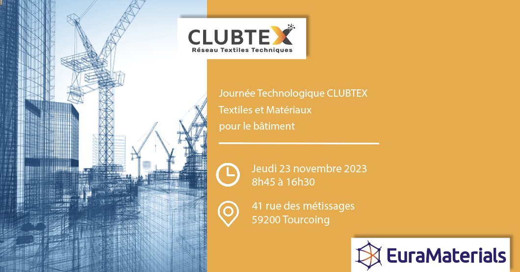 🏗️ Plongez dans le futur de la construction lors de la 56ème Journée Technologique @CLUBTEX !
📅 Nous vous attendons le jeudi 23 novembre de 8h45 à 16h30 à Tourcoing.
Il est encore temps de réserver votre place : swll.to/u5e3sF
#JournéeTechnologique #Construction