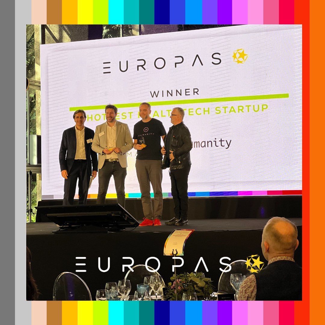 Great to make the shortlist of of the top 3 hottest European healthtech companys. Congrats to @humanity_app on taking the overall prize 🎉