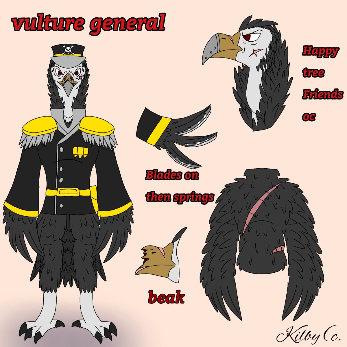QilbyT's tweet photo. I drew my old general (Happy tree Friends oc) and finally managed to draw a vulture 
#htf #happytreefriends #htfoc #oc #htfkapow #soldieroc #generaloc #htfkapowoc #newart #oldart #newvsold #art #digitalart #happytreefriendsoc https://t.co/geReB9Nj1P