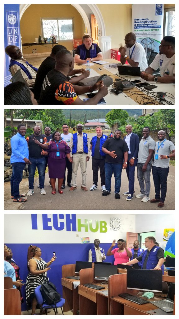 #UNDP🇨🇲 team is working tirelessly every day in de NW/SW Regions to identify challenges & supp. youths, women & families to #BuildBackBetter.

@mharthansen, #UNDP OIC joined de SW #RecoveryTeam to visit projects & strengthen stakeholders' continued collab. in rebuilding de Region