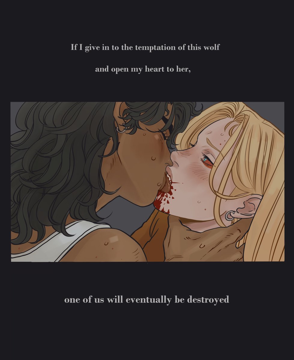 Inspired by my favorite part from The Real Tuesday Weld's song "Me And Mr Wolf".

'You have the thing I love
But the need in me is way too much
If I open wide
One of us may get lost inside
Me or you, one of us is going to need to die'.