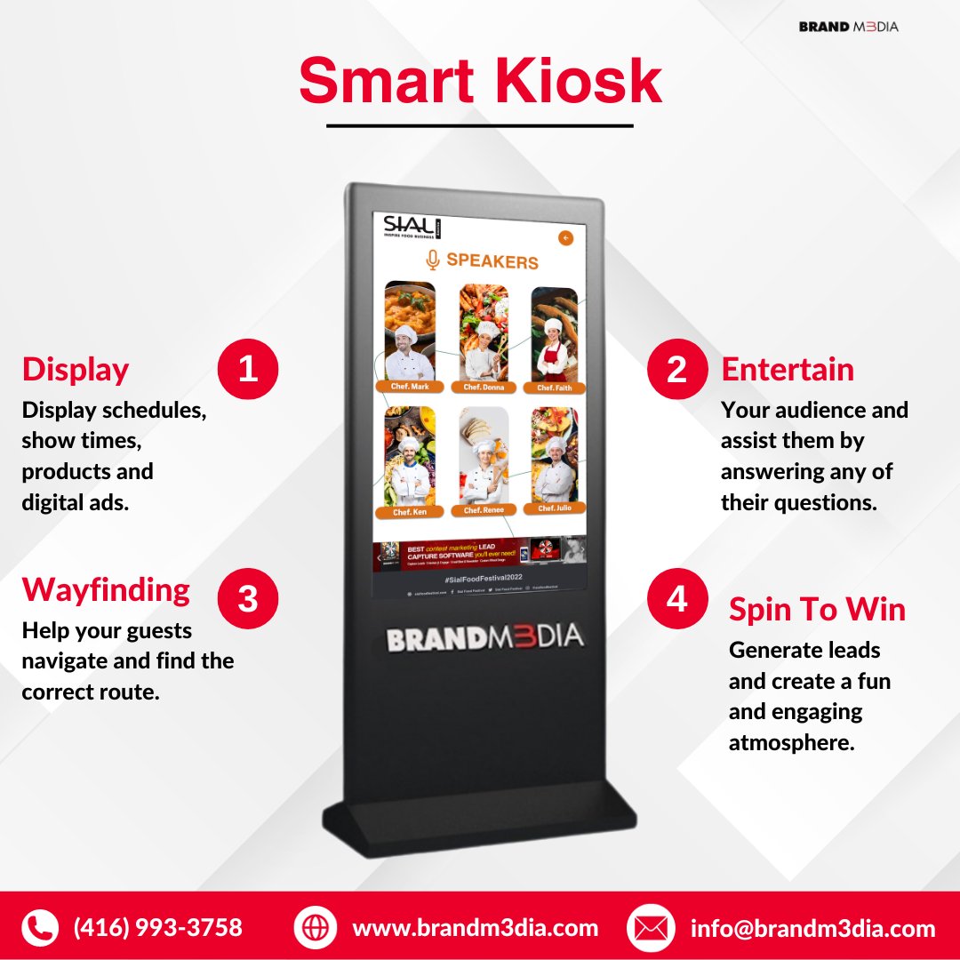 brandm3diagroup's tweet image. Did you know? Interactive kiosks can boost attendee participation by up to 40%. Imagine the possibilities for your events! #EventFacts #InteractiveTechnology #brandm3dia #interactivekiosks
#airobots #touchkiosks #Toronto