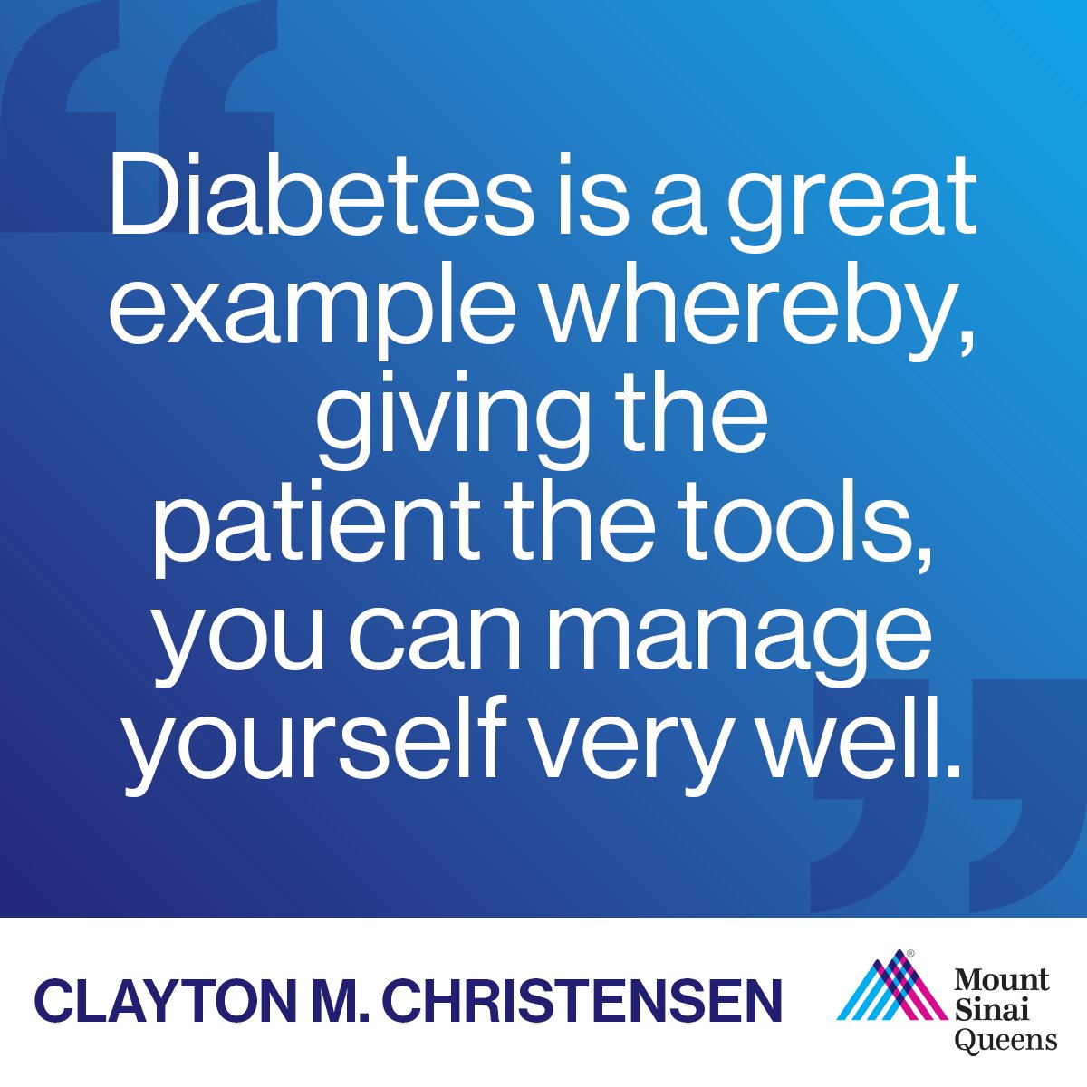 #MotivationMonday In honor of #AmericanDiabetesMonth, here are some inspirational words from Clayton M. Christensen. bit.ly/3QSkBXS