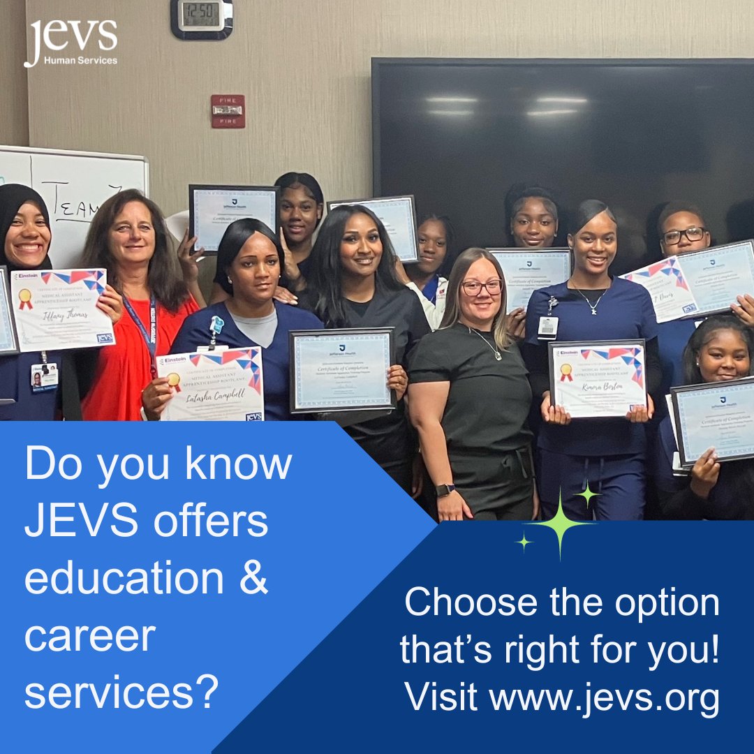 Looking for a job and feeling overwhelmed? JEVS education and career services will help you get the job you deserve! Learn more: jevshumanservices.org/programs/educa… 
#education #educationservices #careerservices