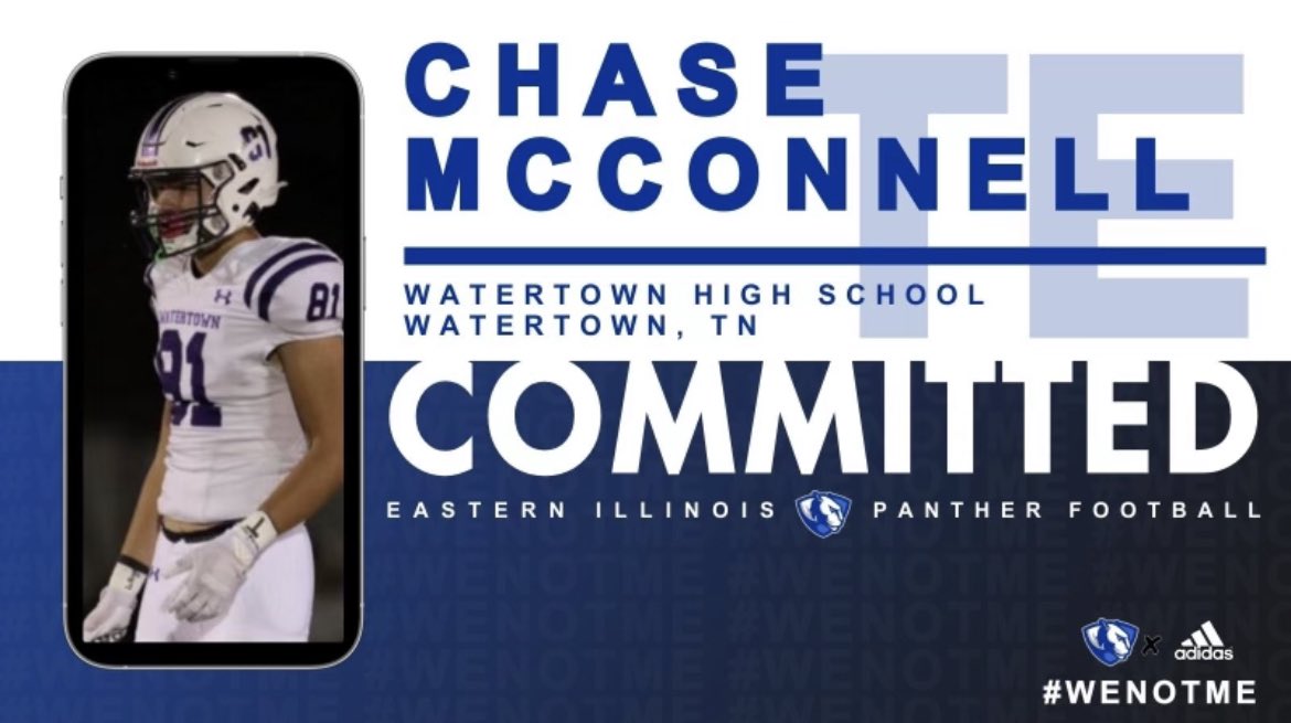 Chase McConnell (@chasemcconnel11) on Twitter photo I’m very blessed and humbled to have committed to <a href="/EIU_FB/">Eastern Illinois Football</a>! Thank you to all my hs coaches and everyone that helped me along this journey. Ready to work and be a Panther💙 #AGTG #WENOTME
<a href="/OnTopAthletics/">OnTopAthletics Inc📚🏈⚾️</a> <a href="/jhackett14/">Josh Hackett M.S.E. Educational Leadership</a> <a href="/thompsmd23/">Coach Thompson</a> <a href="/GavinWebst17023/">Gavin Webster</a> <a href="/CoachMikeWelch/">Michael A Welch</a> <a href="/CoachJ_Walsh/">Jordan Walsh</a> I’m very blessed and humbled to have committed to <a href="/EIU_FB/">Eastern Illinois Football</a>! Thank you to all my hs coaches and everyone that helped me along this journey. Ready to work and be a Panther💙 #AGTG #WENOTME
<a href="/OnTopAthletics/">OnTopAthletics Inc📚🏈⚾️</a> <a href="/jhackett14/">Josh Hackett M.S.E. Educational Leadership</a> <a href="/thompsmd23/">Coach Thompson</a> <a href="/GavinWebst17023/">Gavin Webster</a> <a href="/CoachMikeWelch/">Michael A Welch</a> <a href="/CoachJ_Walsh/">Jordan Walsh</a>