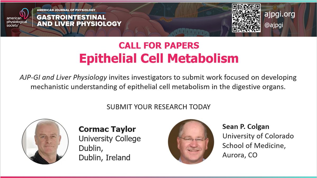 📢Open #CallforPapers➡Epithelial Cell Metabolism

✅ow.ly/38Br50Q0jjP

Deadline: January 31, 2024

Submit today ➡ow.ly/GUw850Q0jjT

#MetabolicPathways #EpithelialCellMetabolism #CellMetabolism #ajpgi #GITwitter