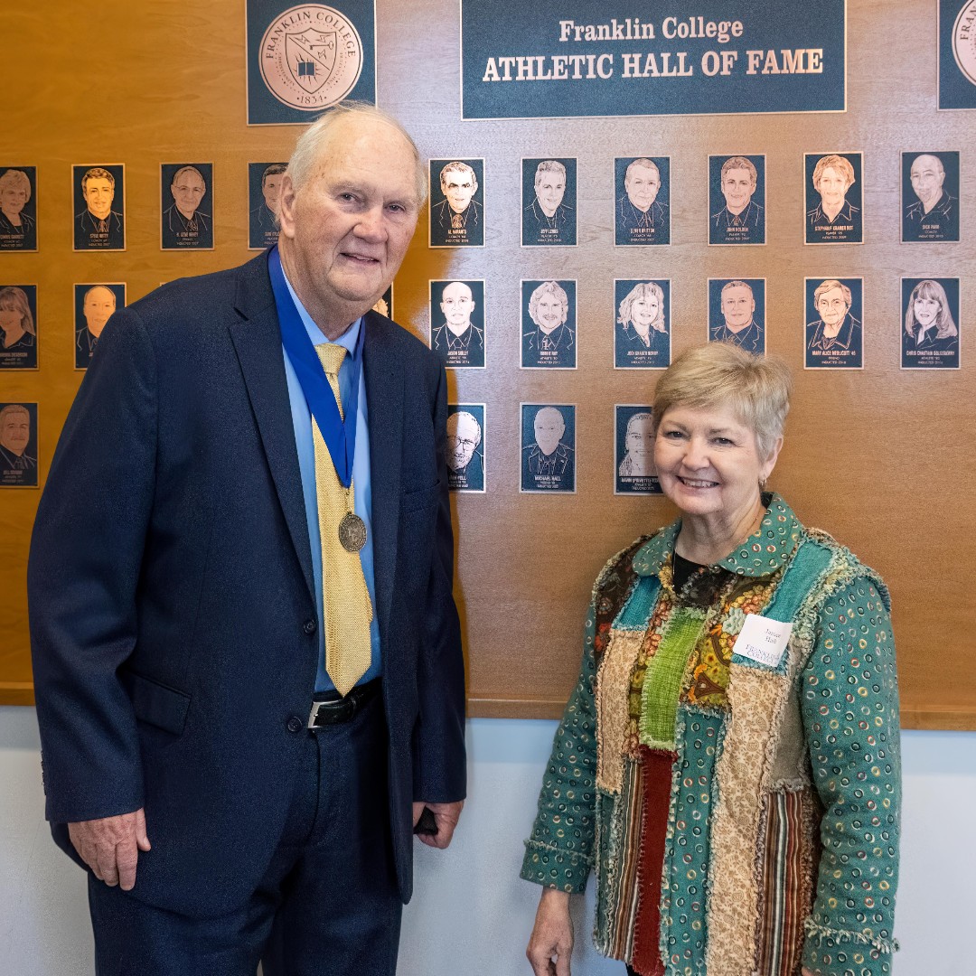 grizalumni's tweet photo. Last weekend, we were finally able to induct Mike Hall '69 into the Franklin College Athletic Hall of Fame! Congratulations, Mike! 💙 #FCalum https://t.co/llpvBVdjHB
