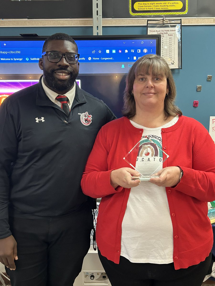 This morning, we presented crystal plaques to our Distinguished Educators! Congratulations to Neil Cuddy, Lee Hicks, Lisa Smith, and Amy Wood for earning this distinction! We are so proud of you and congratulations! This is so well deserved!