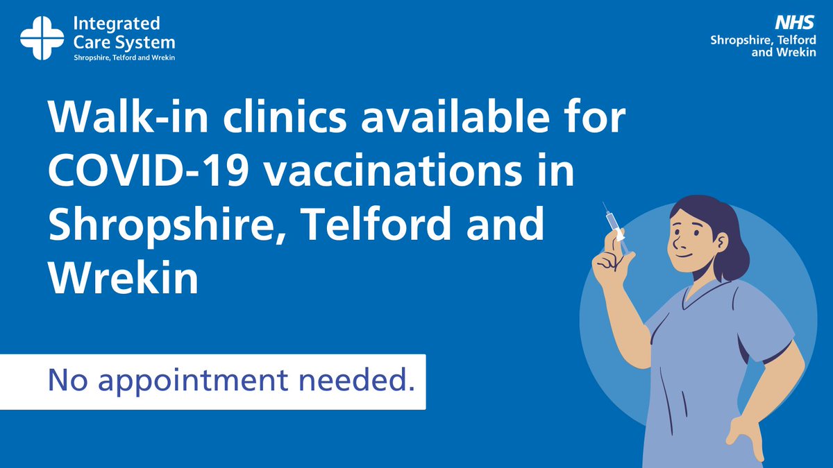 NHSSTW's tweet image. For some, COVID-19 can be very dangerous and even life-threatening. Regular walk-in clinics offering COVID-19 vaccines are available to those who are eligible without booking an appointment. Pop in to a clinic and #getprotected: tinyurl.com/ht6yfxz5